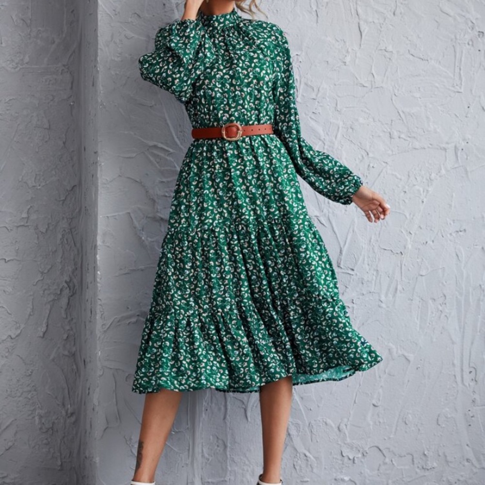 BRAND NEW Shein flocked midi dress